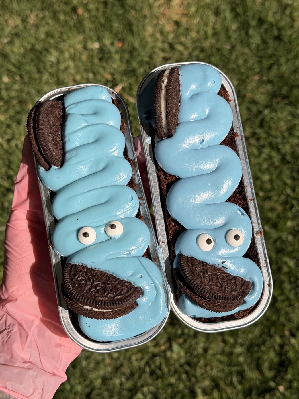 Cookie Monster cakes